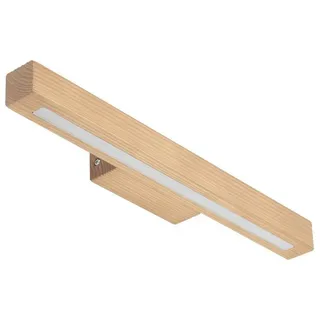 Licht-Erlebnisse Bilderleuchte THEO, LED, Warmweiß, LED Bilderlampe Spiegelleuchte Holz 46 cm lang Kiefer 3000 K warmweiß beige