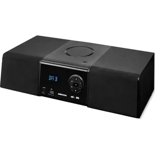 Medion E64004 Micro Audio System Kompaktanlage (DAB+, CD-Player. PLL UKW Radio, Bluetooth, USB Anschluss, Sleeptimer, MP3, LCD-Display mit 12/24 St... - Schwarz
