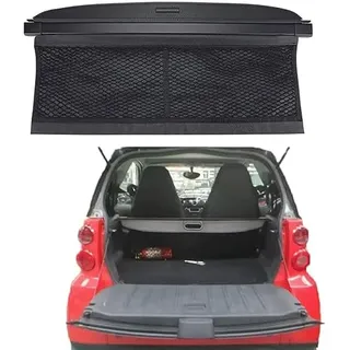 LiyanWu Laderaumabdeckung Kofferraum Schutz Abdeckung Cargo Cover für Smart 451 Fortwo 2007 2008 2009 2010 2011 2012 2013 2014, Ausziehbar Kofferraumabdeckung Rollo, Auto Zubehör