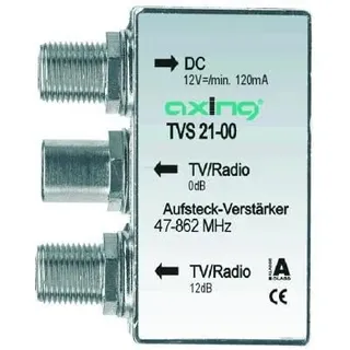 Axing TVS 21-00 Aufsteck-Verstärker 12 dB Verteil-Verstärker Kabelfernsehen UKW DVB-T2 HD