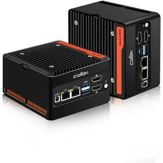 CWWK X86-P6 N355 Mini PC Pocket-NAS, 4 Bay M.2 NVMe Mini Computer mit 2 x i226-V 2.5GbE LAN, Micro PC Barebone DDR5 NO RAM/SSD/OS, Support WiFi7/BT5.4 Expandable, 2-Display, USB3.2