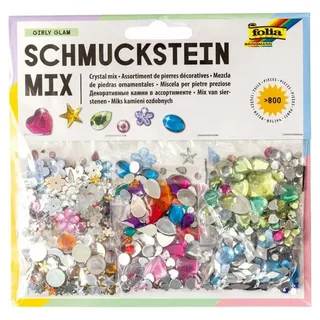Folia Schmucksteine mehrfarbig Fun 800 Teile, 1 Pack
