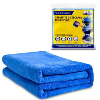 BORNSHINE 160 * 60cm XXL mikrofaser trockentücher Auto trockentuch Tuch zum trocknen Lappen autotuch mikrofasertuch groß autotrockentuch aus mikrofaser Kratzfest Polieren Keine Wasserflecken 450 GSM