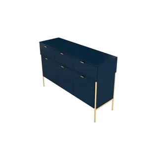 Sideboard  Polka , blau , Maße (cm): B: 120 H: 78
