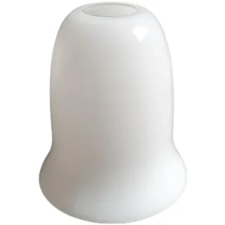 Lampenschirm E27 weiß glanz u.a. für Led Glas Ersatzglas Schirm Ersatzschirm opalweiß Lampenglas für Pendellampe Tischlampe Fluter Leuchte Höhe 16,5 cm, Ø unten 15 cm (1x Glockenglas weiß glanz)