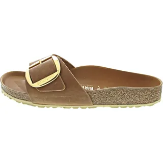 Birkenstock Madrid Big Buckle Nubukleder geölt schmal cognac 41
