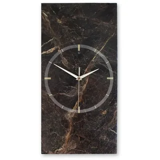 Kreative Feder Wanduhr Designer-Wanduhr aus Stein (Schiefer) mit flüsterleisem Uhrwerk (ohne Ticken; außergewöhnlich & modern; Größe ca. 50x25cm) braun
