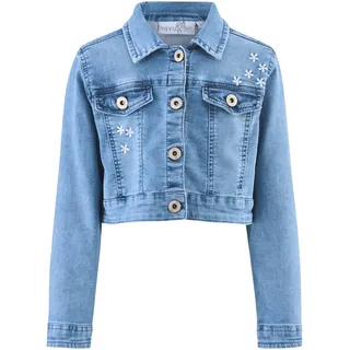 Sommerkleid HAPPY GIRLS "Jacke", Mädchen, Gr. 134, EURO-Größen, jeans blau, Stoff, 100% Baumwolle, normal, Kleider Sommerkleid