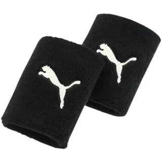 PUMA Unisex Wristband long 2er Pack - Schweißband, Running & Training, Puma Logo Schwarz