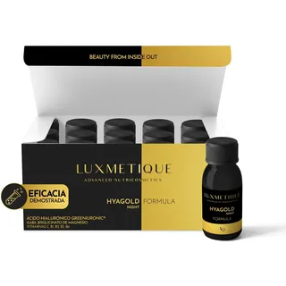 Luxmetique Formel Hyagold Night Trinknahrung, 15 Flaschen | Mit Greeniuronic - Feuchtigkeitsversorgung, Gelenkwohlbefinden und besserer Schlaf - Trinken