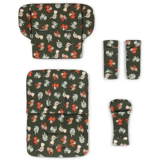 ABC Design Einlagen-Set für Ping 3 Travel, Ping 3 Trekking mit Sitzeinlage, Schultergurt & Schrittgurtpolster - Dragon