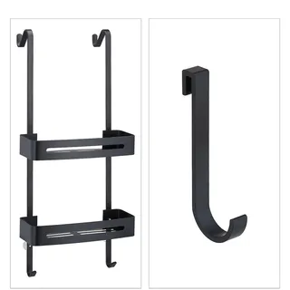 Relaxdays Duschablage zum Hängen, schwarz