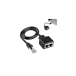 LAN Splitter,LAN Splitter Verteiler,RJ45 LAN verteiler 1 auf 2,RJ45 Splitter Adapter,Ethernet-Verlängerungskabelkabel,Ethernet Verlängerungskabel Netzwerkerweiterung