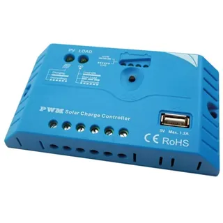 Perel PWM Solarladeregler mit USB-Ausgang - 10 A - 12/24 VDC