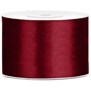 Partydeco Geschenkband Satin rot 50 mm 25 m