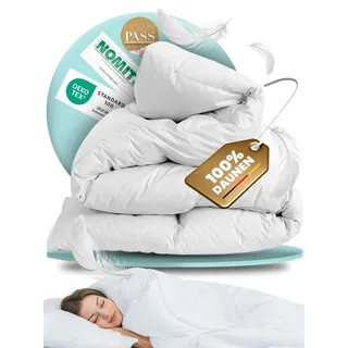BEFA NATUR Reine Daunendecke Sommer 240x220 cm | 100% Daunen | 400g Füllgewicht| Allergiker geeignet (NOMITE) | Tierwohl Zertifiziert (DOWNPASS) | Oeko-TEX Klasse 1 | Made in Germany