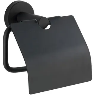 Wenko Toilettenpapierhalter Bosio Black matt mit Deckel