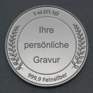 Silbermedaille 1oz (Lorbeerkranz) gravierbar