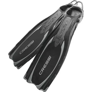 Cressi Fersenbandflosse Reaction EBS Fins, Schwarz/Silber, L/XL, BE095544