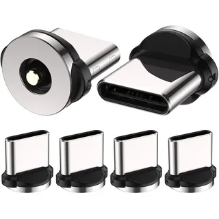 TUNKIA 1Pin USB C Magnet Stecker [6 Stück] Typ C Magnet Adapter Magnet Ladekabel 1.0 Magnetischerkopf Staubschutz Verbinder für Ladeanschluss Magnetisches Stecker für Magnetisches Ladekabel