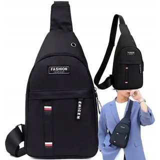 Herren Umhängetasche - Verstellbarer Riemen - Aktiver Lifestyle - Schneller Zugriff - Organisiertes Reisen - Wasserabweisendes Material - Schwarz