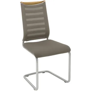 Venjakob Schwingstuhl, Eiche, Edelstahl, Graubraun, Holz, Textil, Eiche, Streifen, Rundrohr, C-Form, 47x99x59 cm, Goldenes M, Made in Germany, Dgm, DGM-Emissionslabel, Lederauswahl, Stoffauswahl, Typenauswahl, Gestellauswahl, Esszimmer, Stühle, Esszimmerstühle, Schwingstühle