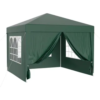 Wiltec Pavillon 3 x 3 m inkl. abnehmbare Seitenteile Grün