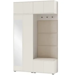 Jerpax Garderobe, Beige, Holzwerkstoff, 140x225x40 cm, Garderobe, Garderoben-Sets & Serien, Garderoben-Sets