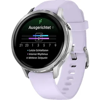 Garmin Venu  4 41 mm Grau/Silber Silikon Armband Lavendelblau