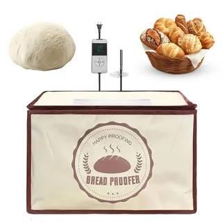 Gärbox Brot Sauerteig, Teiggärbox mit Heizung & Thermostat | Faltbarer Gärschrank mit Temperaturregelung & Timer, Fermentationsbox für Brotteig und Hobbybäcker