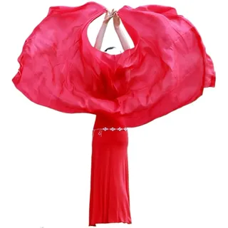 AMEEDA Seide Bauchtanz Schleier Bauchtanz-Seidenschleier, 2,5 m x 1,14 m, Tänzerin, Bühnenauftritt, Show-Requisiten, Handwurf, Schal, Schal, Licht.(Color 03,200x90cm-Girl)