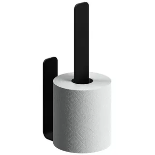WEISSENSTEIN Toilettenpapier ohne Bohren - Toilettenpapierhalter Edelstahl für die Wand – Rollenhalter selbstklebend - schwarz