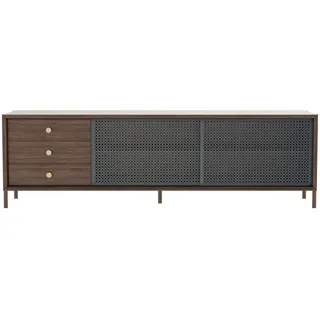 Hartô - Gabin Sideboard mit Schubladen, Walnuss natur / schiefergrau