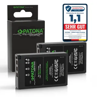 PATONA 2X Premium Akku Ersatz für Olympus BLS-5 BLS-50 Battery Pack 1100mAh | Ersatzakku für E‐450 OM-D E-M10 Mark II III IV Pen E-P3 E-PL2 E-PL3 E-PL5 E-PL6 E-PL7 E-PL8 E-PL9 Pen PM1 PM2 Stylus 1