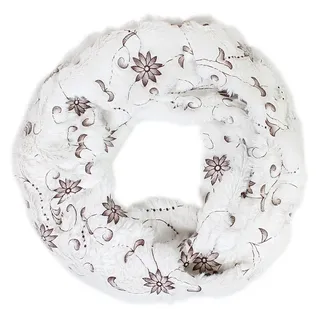 dy_mode Loop Kunstpelz Loop Schal Damen Kunstfell Schlauchschal mit Muster weiß