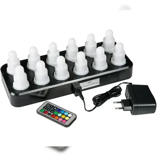 Duni LED-Set, Mehrfarbig, Wiederaufladbar, 12 Stück 70 x 40 mm 13 Std. Weiß, 1 Stk/Krt (1 x 1 Stk)