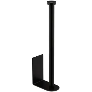 Relaxdays Ersatzrollenhalter, selbstklebend, 2 Ersatzrollen, HBT: 26 x 4,5 x 8 cm, Klopapierhalter ohne Bohren, schwarz