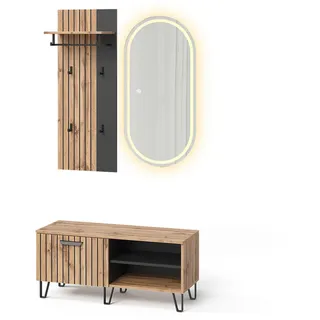 Vicco Amber Garderobe 100 x 100 x 38 cm Braun