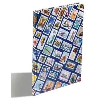 leuchtturm gmbh Briefmarken Einsteckbuch HOBBY, 16 weiße Seiten, Einband mit Breifmarkenmotiven, DIN A 4