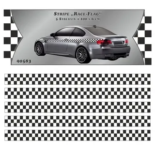 Hermann Schütz Race-Flag-Stripe Streifen 5 Stück schwarz weiß je 1m x 60mm