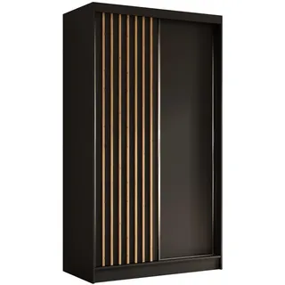 altdecor Kleiderschrank, Schwarz, Eiche Artisan, Holzwerkstoff, 120x216x61 cm, Schlafzimmer, Kleiderschränke