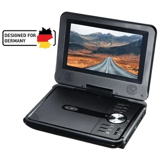Reflexion DVD7002N Portabler DVD-Player (Eingebauter Akku, AV-IN, AV-Out, USB, SD-Slot, 12V Auto-Adapter) schwarz