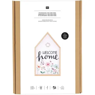 Rico Design Stickpackung Gezählter Kreuzstich, Welcome Home, groß,