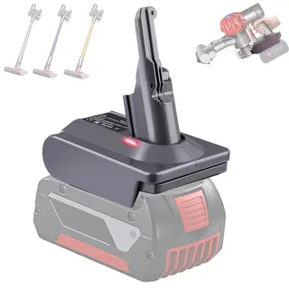 JJXNDO für Dyson V8/V7 Akku Ersatz, V8/V7 Adapter für Bosch Professional 18V System Akku GBA Li-Ionen Akku Konverter für Dyson V8/V7 Akku Arbeit für Dyson V8/V7 Animal Absolute Fluffy Slim Staubsauger