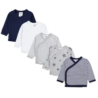 TupTam Baby Jungen Langarm Wickelshirt Baumwolle 5er Set, Farbe: Mehrfarbig 8, Kinder Größe: 62 - 62