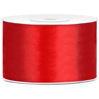 Partydeco Satin Geschenkband rot, 25m 38mm breit