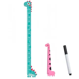 EUYKQNOI messlatte kinder Kinder Wachstumstabelle Dinosaurier Baby Messlatte,Kinder Körpergröße Höhentabelle, Messleiste Höhenmesser für Kinderzimmer Kindergarten Tier Wandabziehbild,Mit Lineal,Stift