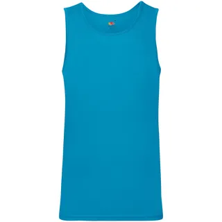 Fruit of the Loom Performance Vest Herren Tank Top Sport Shirt Fitness NEU, azurblau, S