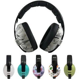 BANZ Ohrenschützer weich und bequem mit Schutz Hörgerät für Babys und Kinder klein (Rauschunterdrückung Bewertung Führer in der Industrie) 0-2 Jahre Grau doodle