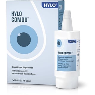 HYLO COMOD Augentropfen bei trockenen Augen mit Hyaluronsäure, Doppelpackung 2x10 ml